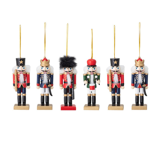 Red Nutcracker Ornament Set S/6