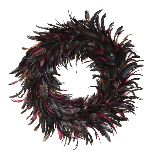 Deep Red Feather Wreath