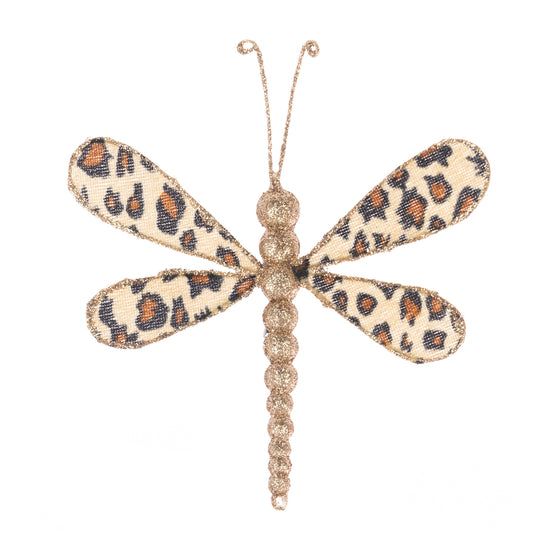 Leopard Print Dragonfly Clip Decoration